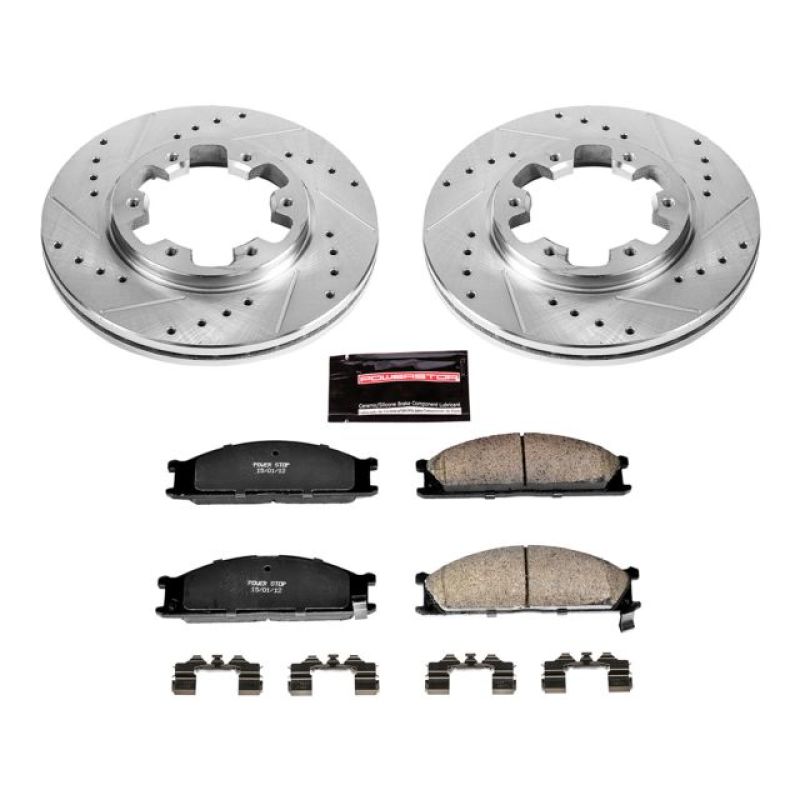 PowerStop K4837 fits Nissan 86-94 D21 Front Z23 Evolution Sport Brake Kit