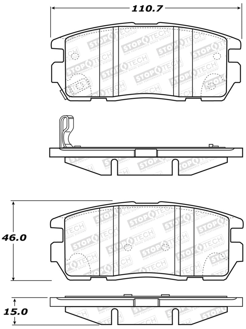 StopTech 308.1275 Street Brake Pads