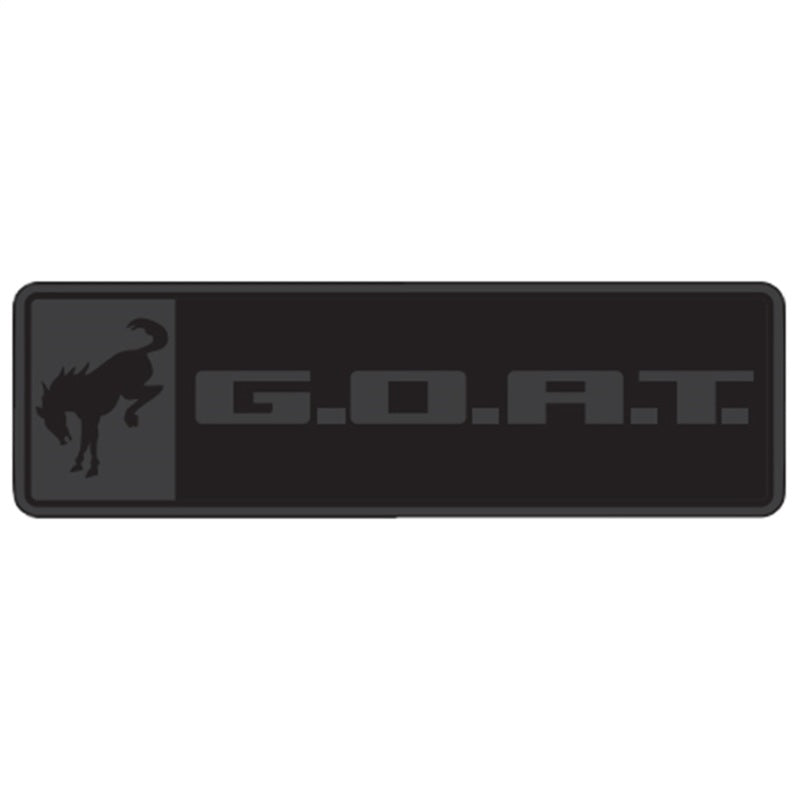 fits Ford Racing M-1447-GOATBLK Bronco/Bronco Sport G.O.A.T. Badge - Black/Black