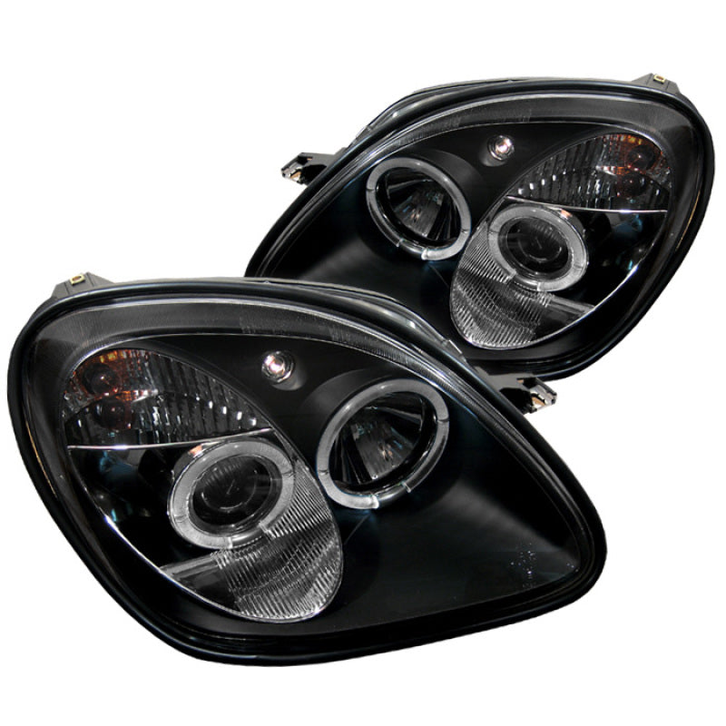 Spyder 5011190 fits Mercedes Benz SLK 1PC Projector Halogen Model- LED Halo Blk