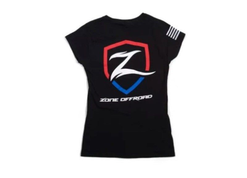 Zone Offroad ZONU91642XL Black Premium Cotton T-Shirt w/ Patriotic Zone Logos - Womens - 2XL