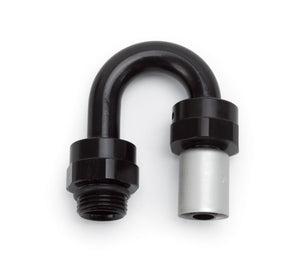 Russell 610820 Performance -6 SAE Port Male to -6 AN Hose 180 Degree Crimp On Hose End - Blk Anodized