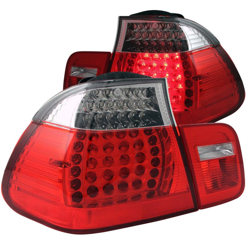 ANZO 321096 2005 fits BMW 02-20 3 Series E46 LED Taillights Red/Clear