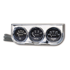 AutoMeter 2349 Autometer AutoGage 3-Gauge Console 52.4mm Mech 0-100 PSI Oil Press/ 10-16 V / 130-280 Deg Water Temp
