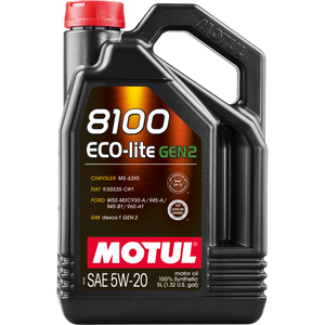 Motul 111360 5L 8100 Eco-Lite Gen3 5W20 Full Synthetic Engine Oil