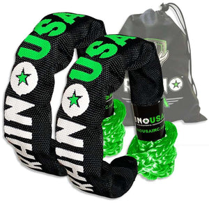 Rhino USA SFTSHACK38-GRN-2 Synthetic Soft Shackle (2Pk 3/8InX22In) (Green)