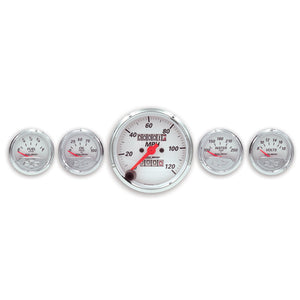 AutoMeter 1300-00408 Autometer Arctic White fits GM 5 Pc Kit Box w/ Mech Speedo, Elec Oil Press, Water Temp, Volt, Fuel Level