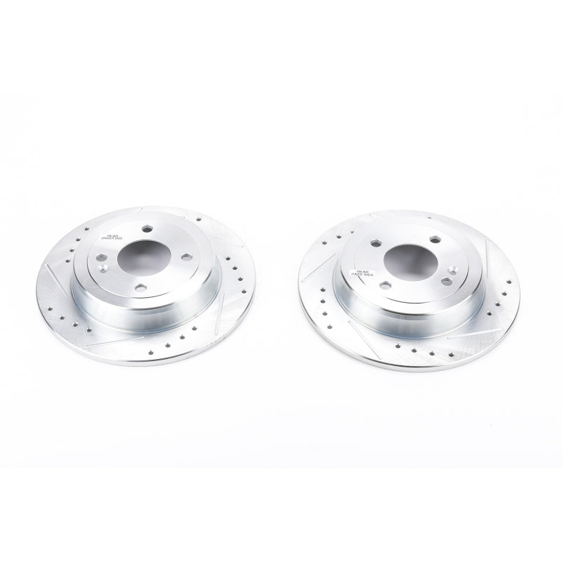 PowerStop fits Hyundai 12-19 Accent Rear Evolution Drilled & Slotted Rotors -