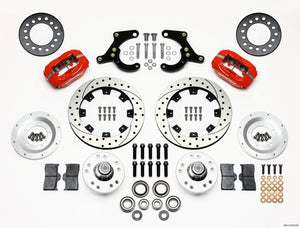 Wilwood 140-11010-DR fits Forged Dynalite Front Kit 11.75in Drilled Red 55-57 f