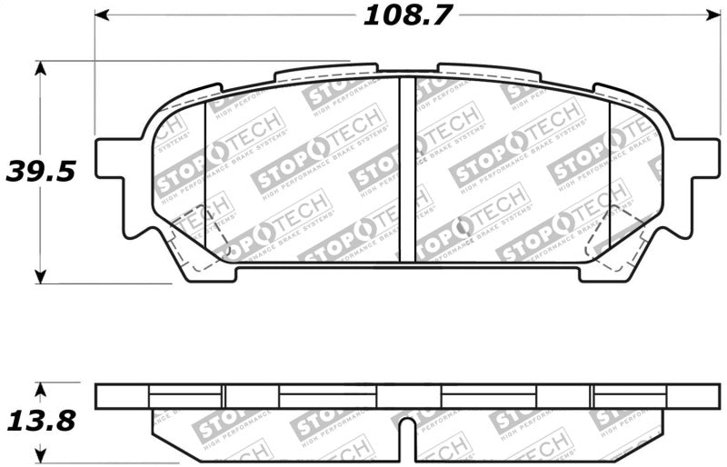 StopTech 308.1004 Street Touring WRX Rear Brake Pads