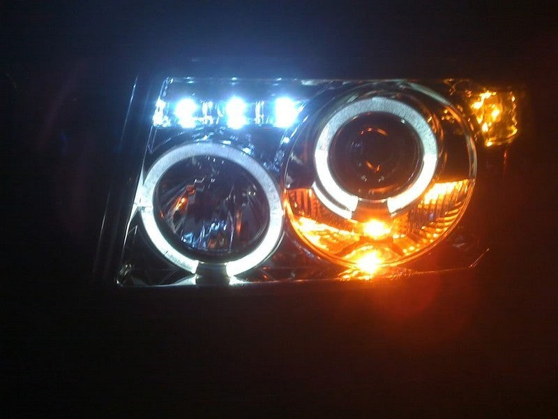 Spyder 5010490 fits Ford 01-11 Ranger 1PC Projector Headlights LED Halo LED Blk