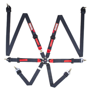 Racequip 856006 Black FIA CAMLOCK 6pt 2in Pull Up Lap FHR