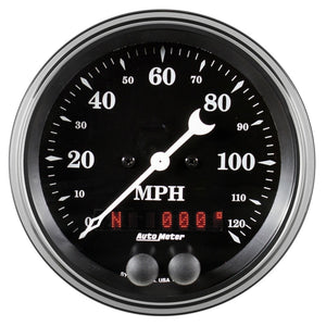 AutoMeter 1749 Auto Meter Gauge Speedometer 3 3/8in 120mph GPS Old Tyme Black