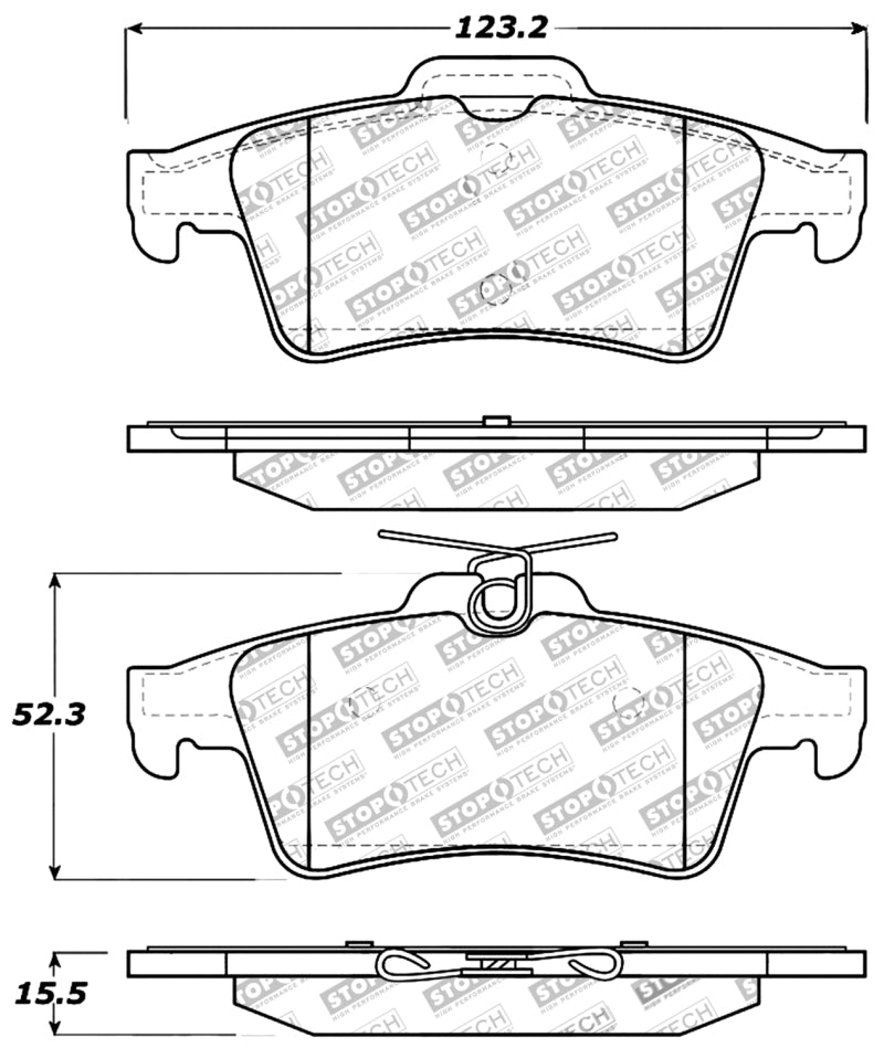 Stoptech 309.1095 Performance 07-09 Mazdaspeed3 / 06-07 Mazdaspeed6 / 06-07 Mazda3 Rear Brake Pads