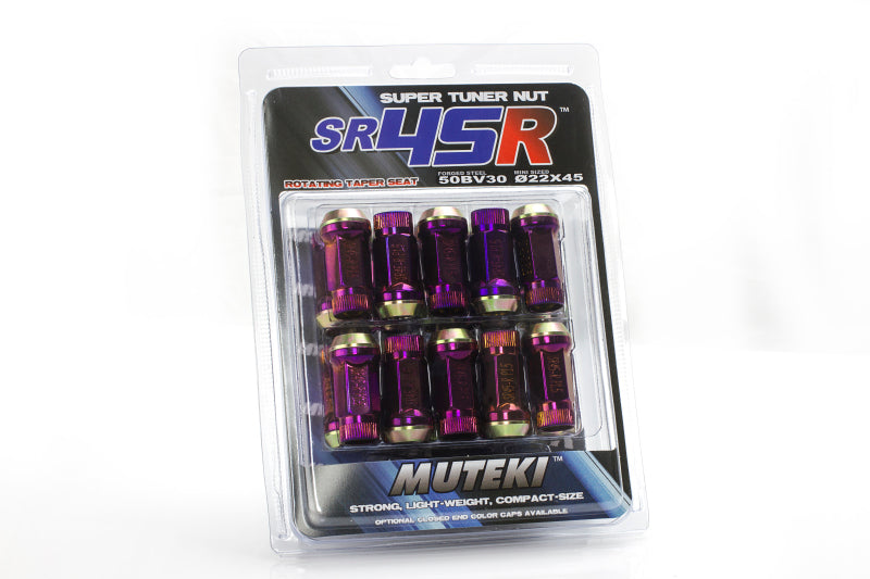 Wheel Mate HR3806BY Muteki HR38 Open End Lug Nuts 12x1.50 Black Chrome / Yellow Ring