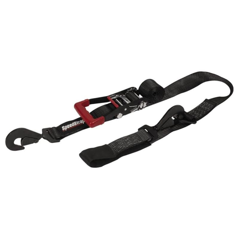 SpeedStrap 28001-US 2In x 8Ft Ratchet Tie Down w/ Flat Snap Hooks & Axle Strap Combo, Made in the USA