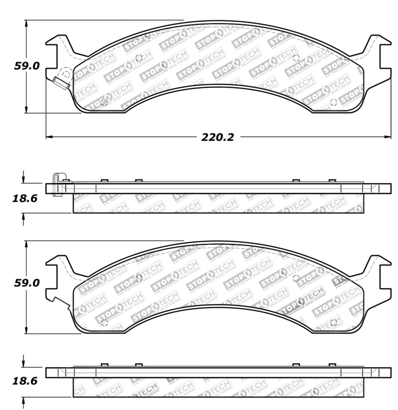 Stoptech 309.0821 Sport Brake Pads w/Shims and Hardware - Rear