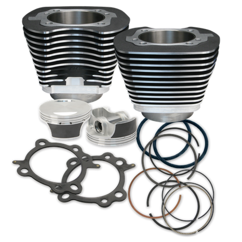 S&S 910-0206 Cycle 07-17 BT 106in Big Bore Cylinder Kit - Wrinkle Black