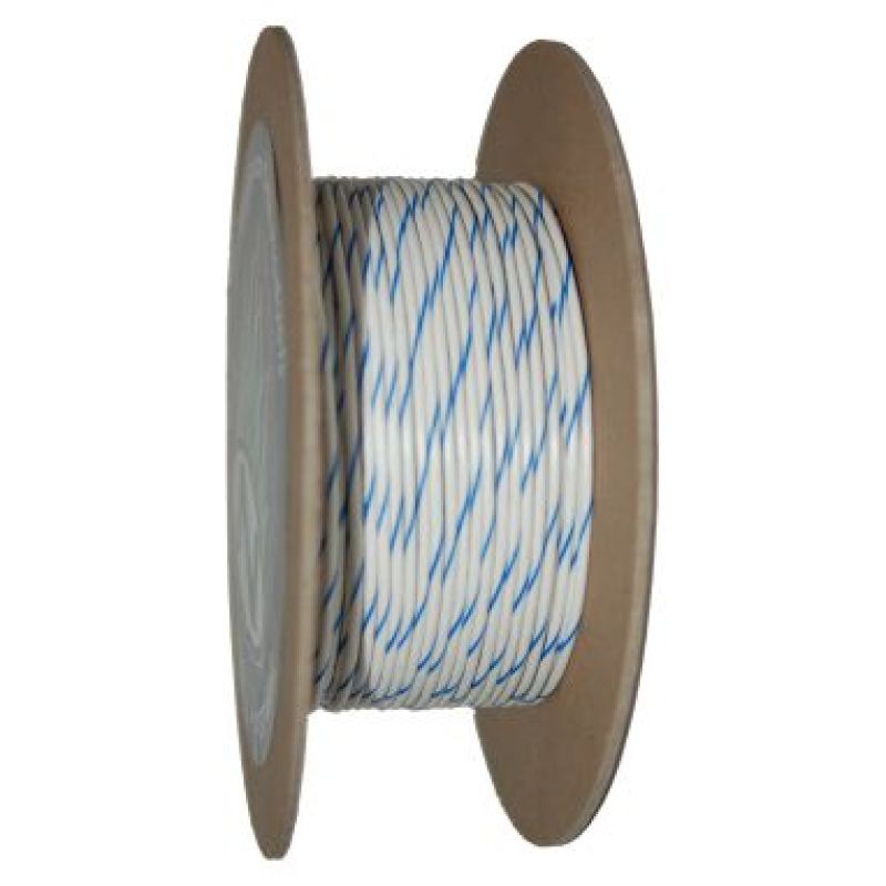 NAMZ NWR-96-100 OEM Color Primary Wire 100ft. Spool 18g - White/Blue Stripe