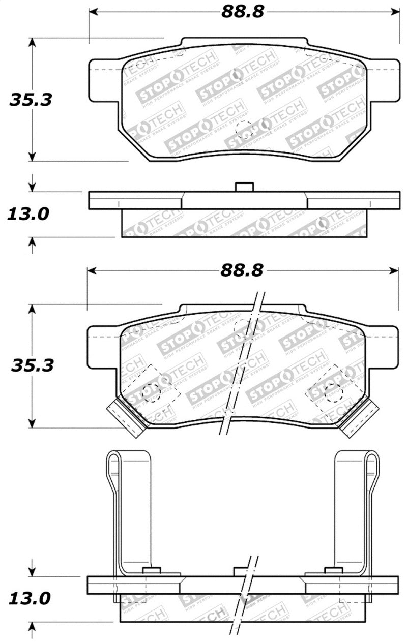 Stoptech 309.0374 Performance 90-01 Integra (exc. Type R)/90-93 fits Civic EX Coupe w rear disc & abs/99-00 Civic