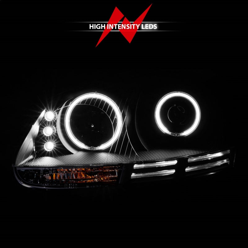 ANZO 121345 2009 fits Volkswagen 06-20 Rabbit Projector Headlights w/ Halo Black (CCFL)