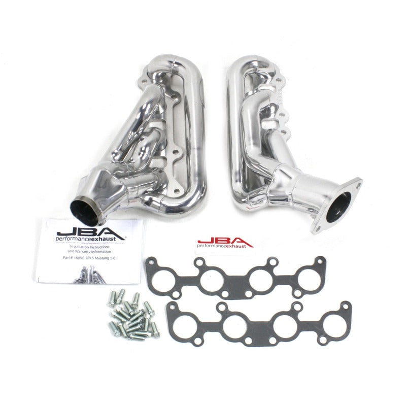 JBA 1689SJS fits Ford 15-20 Mustang 5.0L 1-3/4in Stainless Steel Silver Ceramic Shorty Header