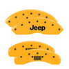 MGP 42018SJPLYL 4 Caliper Covers Engraved Front fits Jeep Rear Grill Logo Yellow
