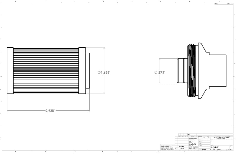Aeromotive  12349 In-Line Filter - (AN-06 Male) 100 Micron Stainless Steel Eleme