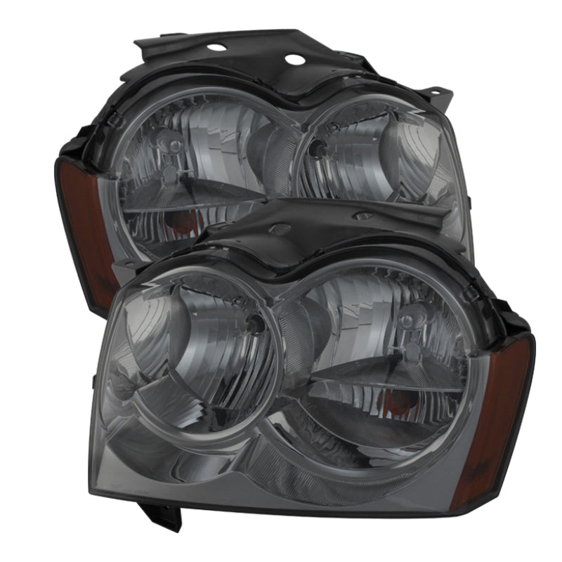 9023262 Xtune fits Jeep 05-07 Grand Cherokee Crystal Headlights Smoke HD-JH-JG