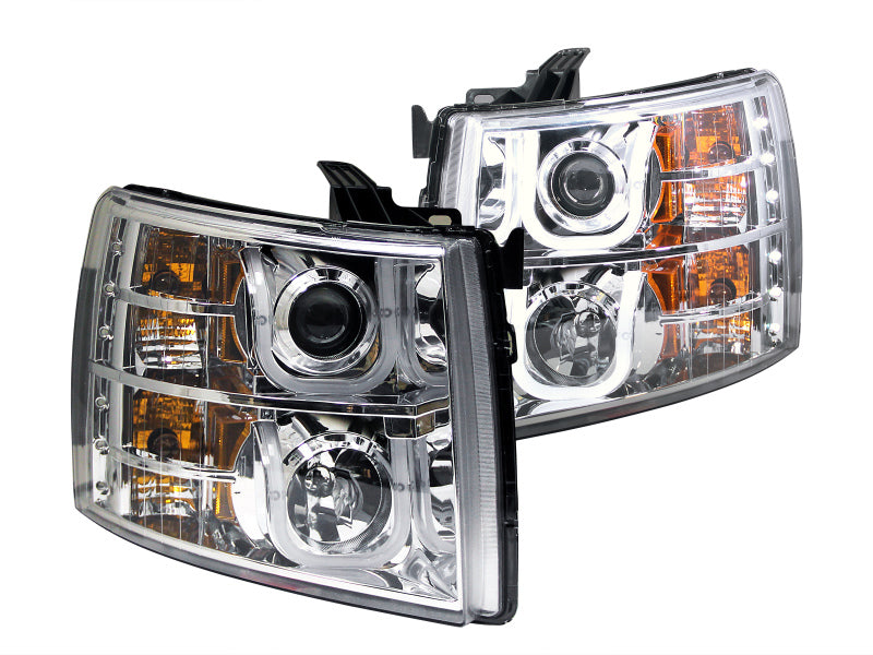 ANZO 111282 2013 fits Chevrolet 07-20 Silverado 1500 Projector Headlights w/ U-Bar Chrome