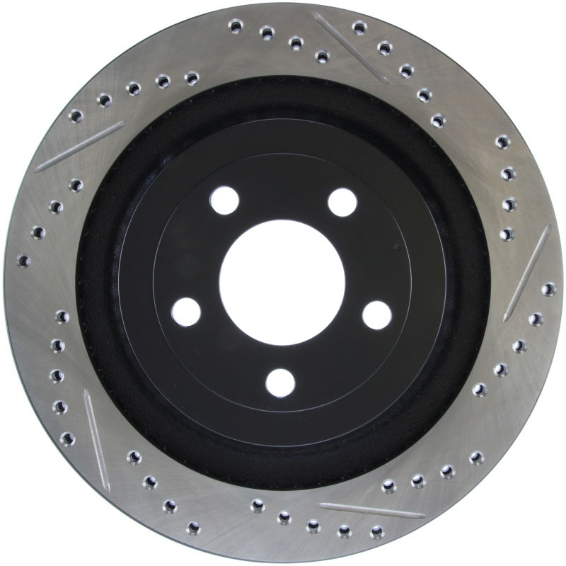 Stoptech 127.61109L Slotted & Drilled Sport Brake Rotor - 2015 Ford Mustang GT - Rear Left