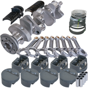 Eagle 62020030 fits Chevy 350 3.500in Crank 6.000in I-Beam Rods -5cc Flat Top 4.030in Pistons Rotating Assembly