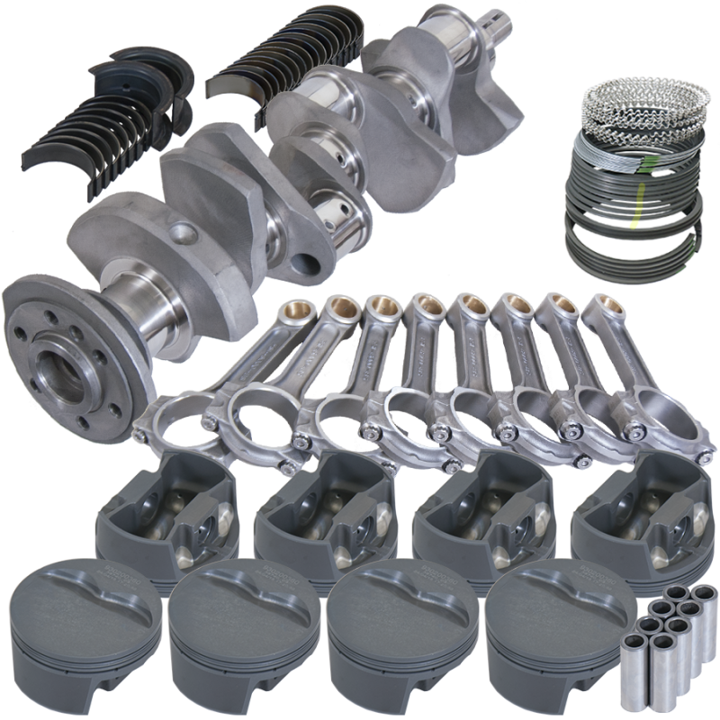Eagle 62020030 fits Chevy 350 3.500in Crank 6.000in I-Beam Rods -5cc Flat Top 4.030in Pistons Rotating Assembly
