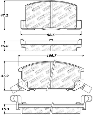 Stoptech 308.0657 Street Touring 1/90-95/00-05 Toyota MR2/Spyder Rear Brake Pads