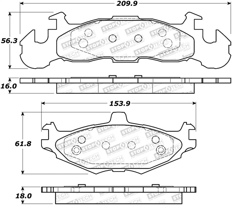Stoptech 308.0219 Street Brake Pads