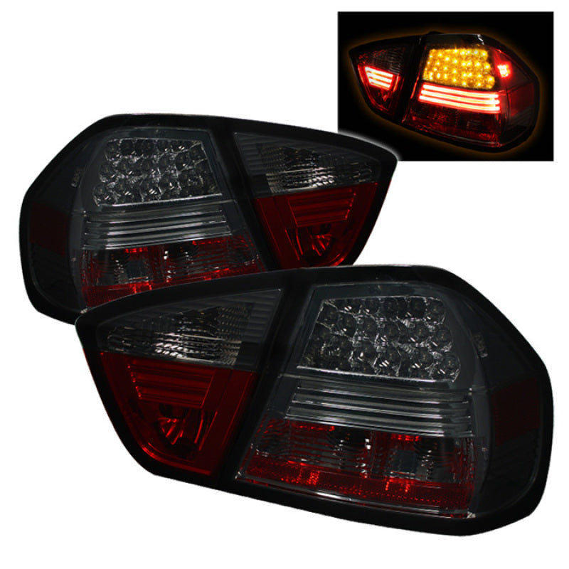 Spyder 5000927 fits BMW 06-08 E90 3-Series 4Dr LED Tail Lights Smoke ALT-YD-BE9006-LED-SM