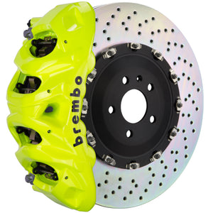 Brembo 1T1.9029A7 Brembo 20+ fits Corvette C8/C8 Z51 Front GT BBK 6 Piston Cast 380x34 2pc Rotor Drilled- Fluo. Yellow