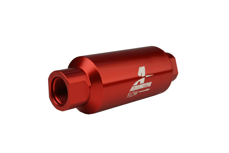 Aeromotive  12335 In-Line Filter - AN-10 size - 40 Micron SS Element - Red Anodi
