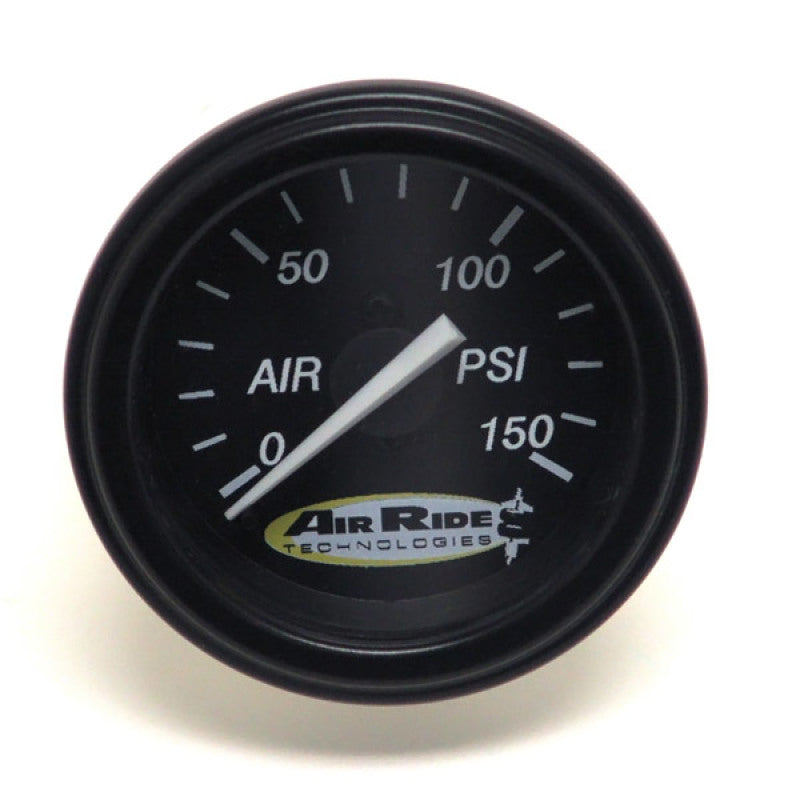 Ridetech 31960006 Air Pressure Gauge Single Needle Black Face 150psi w/ Fittings