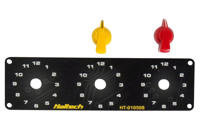 Haltech HT-010510 Triple Switch Panel Kit w/Yellow & Red Knobs