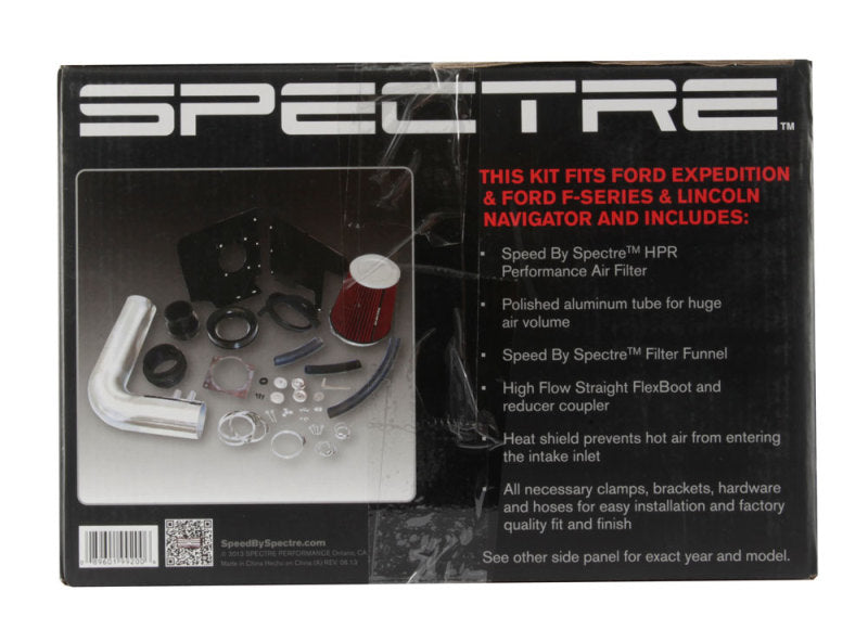 Spectre 9920 97-03 fits Ford Expedition V8-4.6/5.4L F/I Air Intake Kit - Polished w/Red Filter