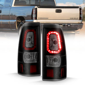 ANZO 311328 2003-2006 fits Chevy Silverado 1500 LED Taillights Plank Style Black w/Smoke Lens