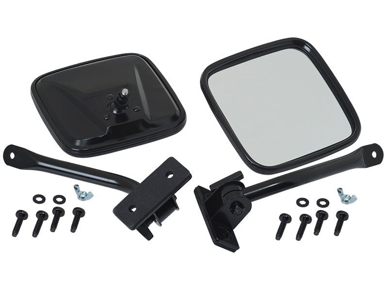 Kentrol 50496 fits Jeep 97-18 Wrangler TJ/JK E-Z Detach Mirrors Pair - Powdercoat Black
