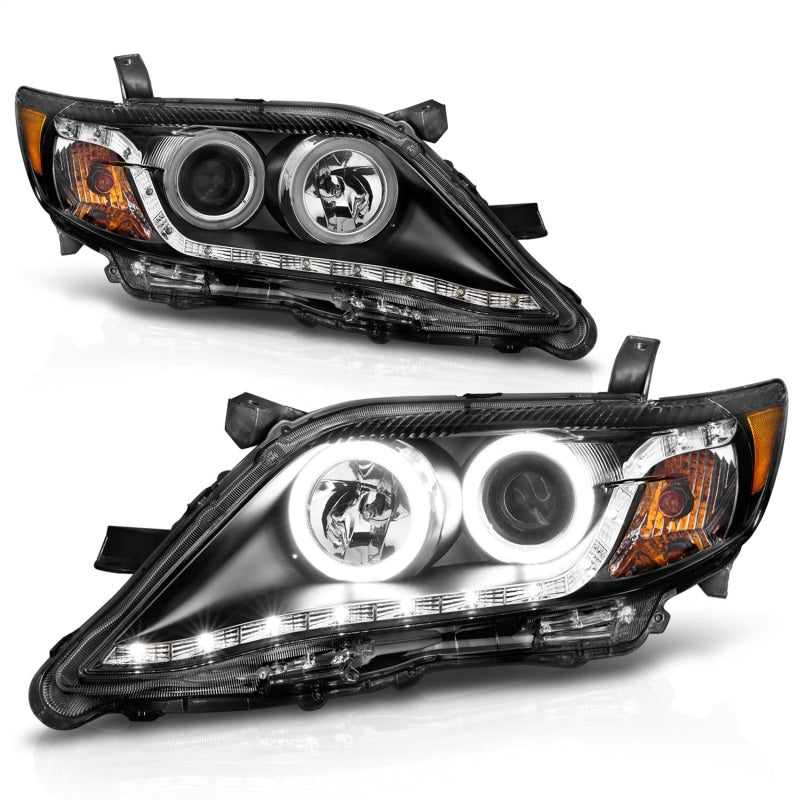 ANZO 121442 2011 fits Toyota 10-20 Camry Projector Headlights w/ Halo Black (CCFL)