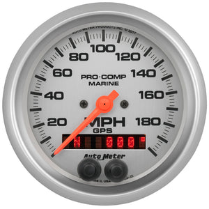 AutoMeter 200639-33 Autometer Gauge GPS Speedometer 3-3/8in 200 MPH Marine Silver Gauge