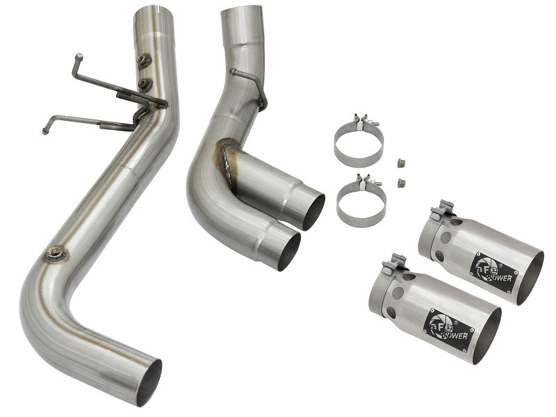 AFE 49-44089-P y Series 4in 409-SS DPF-Back Exhaust w/ Dual Polished Tips 2017