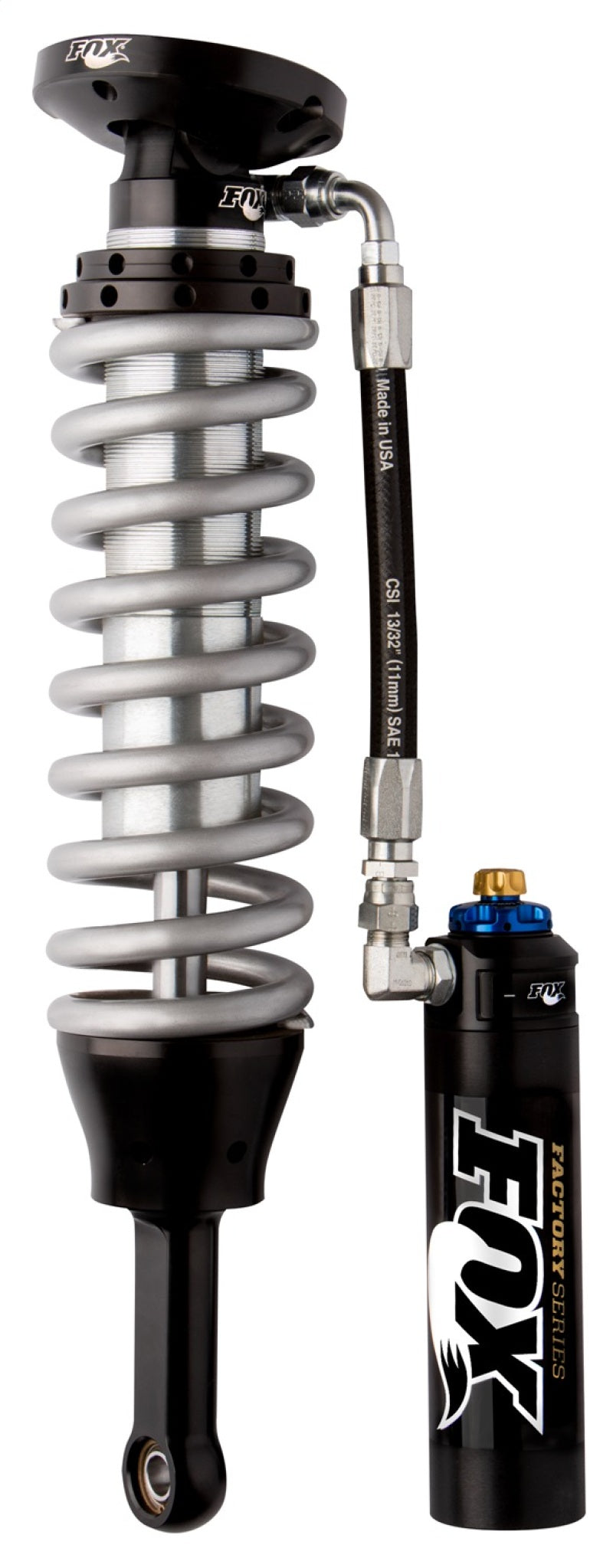 Fox 880-06-409 95-04 Tacoma w/UCA 2.5 Factory Series 5.57in. Remote Res. Coilover Set w/DSC Adj. - Black/Zinc