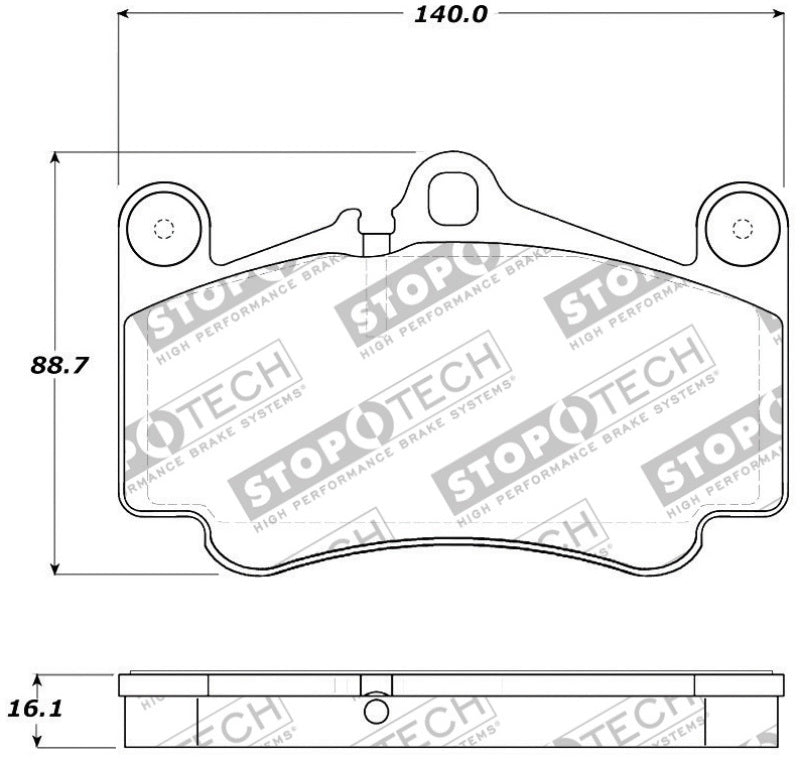 Stoptech 308.0916 Street Touring Brake Pads