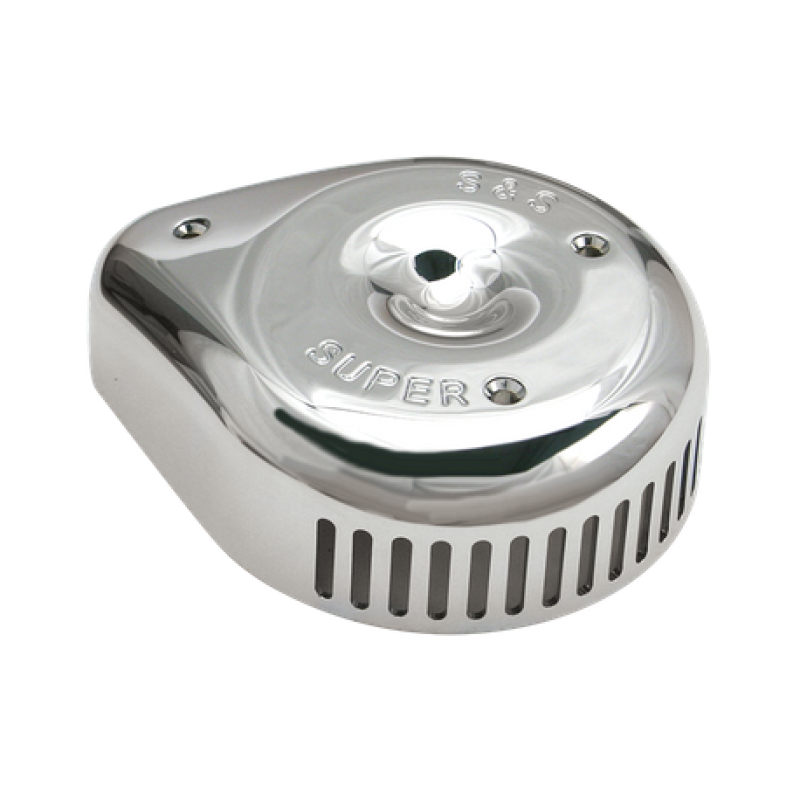 S&S 17-0004 Cycle Slasher Slotted Air Cleaner Cover For Super E/G Carbs - Chrome