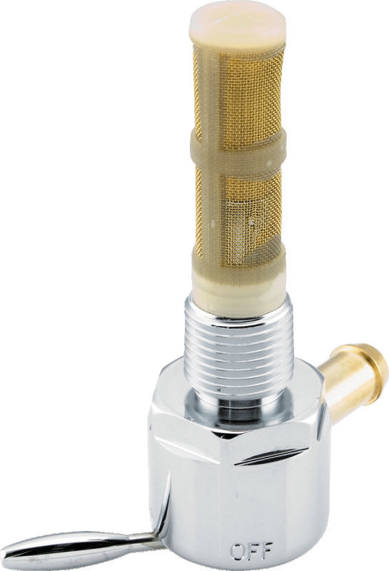 Bikers Choice 489638 57-74 XL Chrome Round Petcock 3/8 NPT Right Outlet